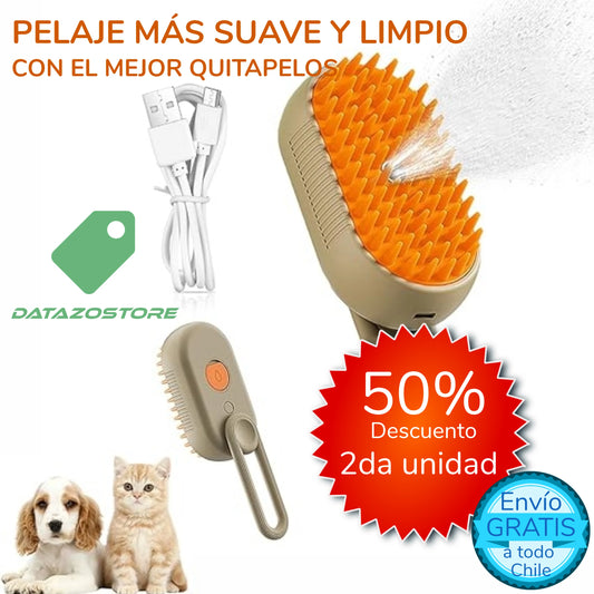 Cepillo Vapor Quitapelos Perros y Gatos