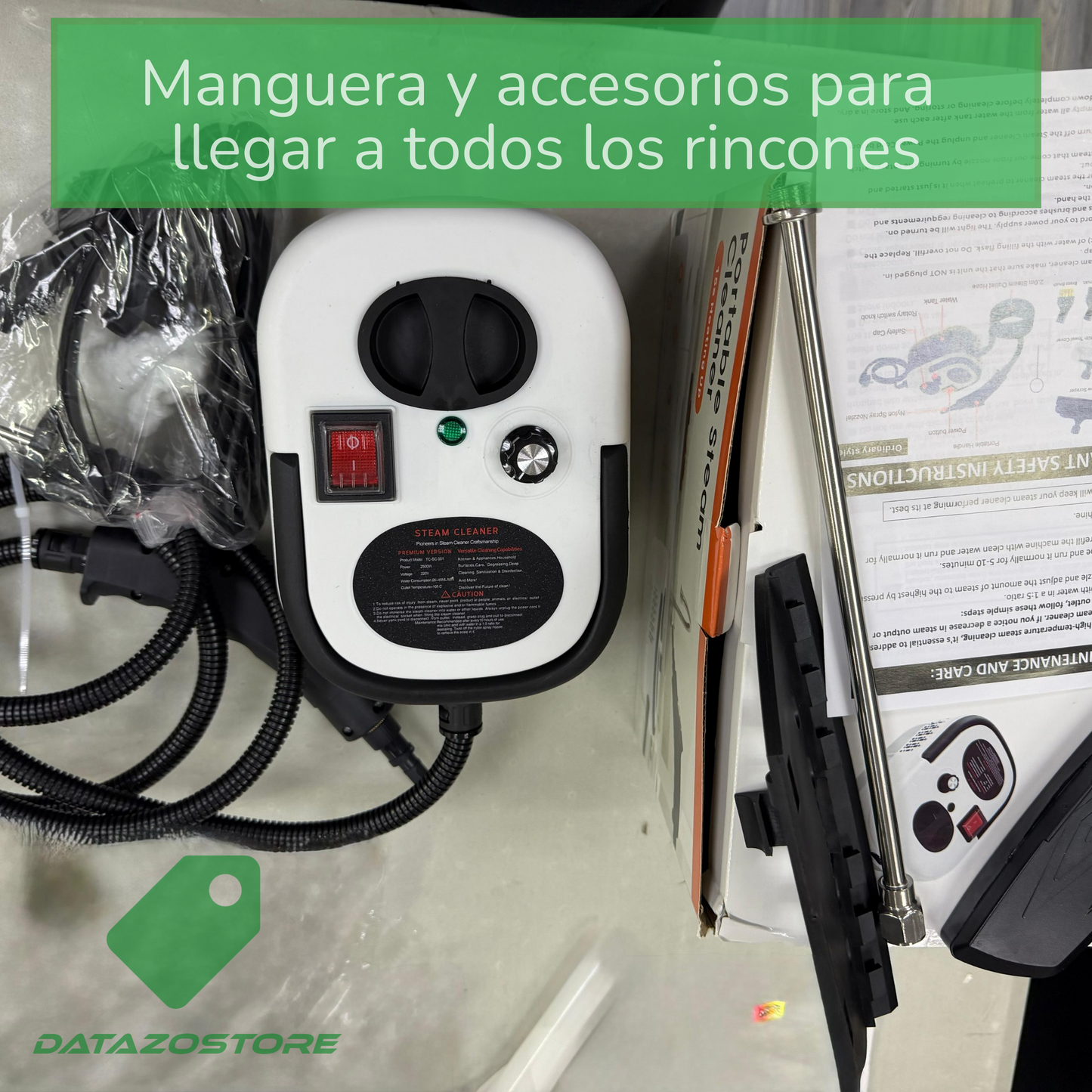 Limpiador a Vapor Presión 2500W Portátil